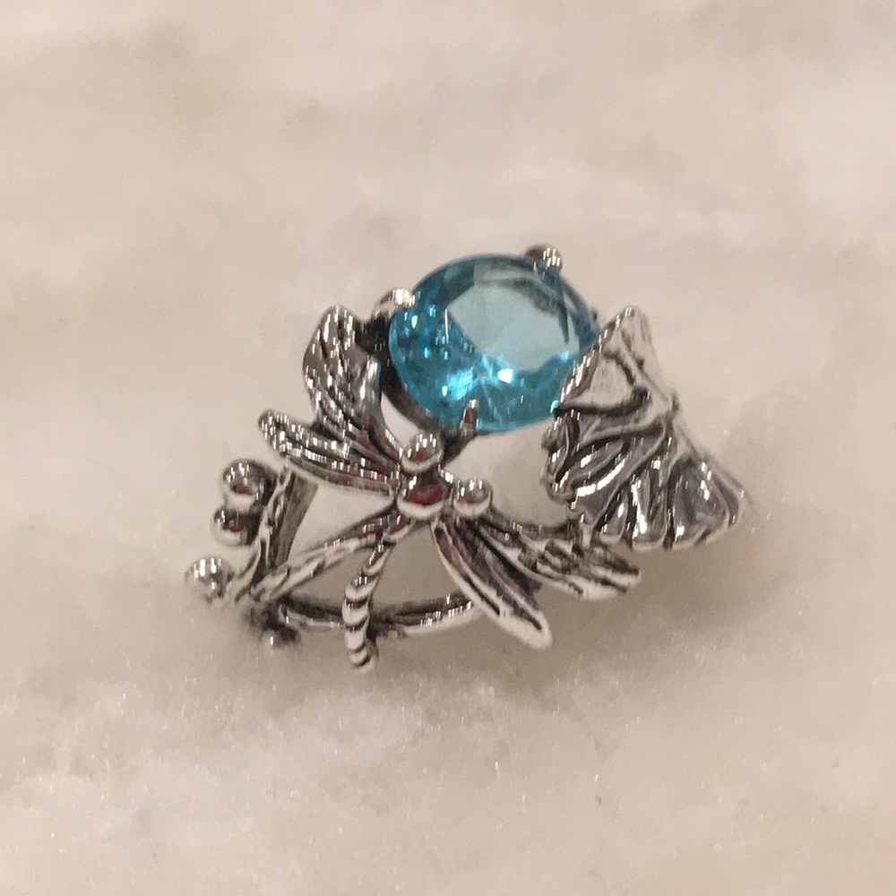 Dragonfly & Lotus Leaf Ring